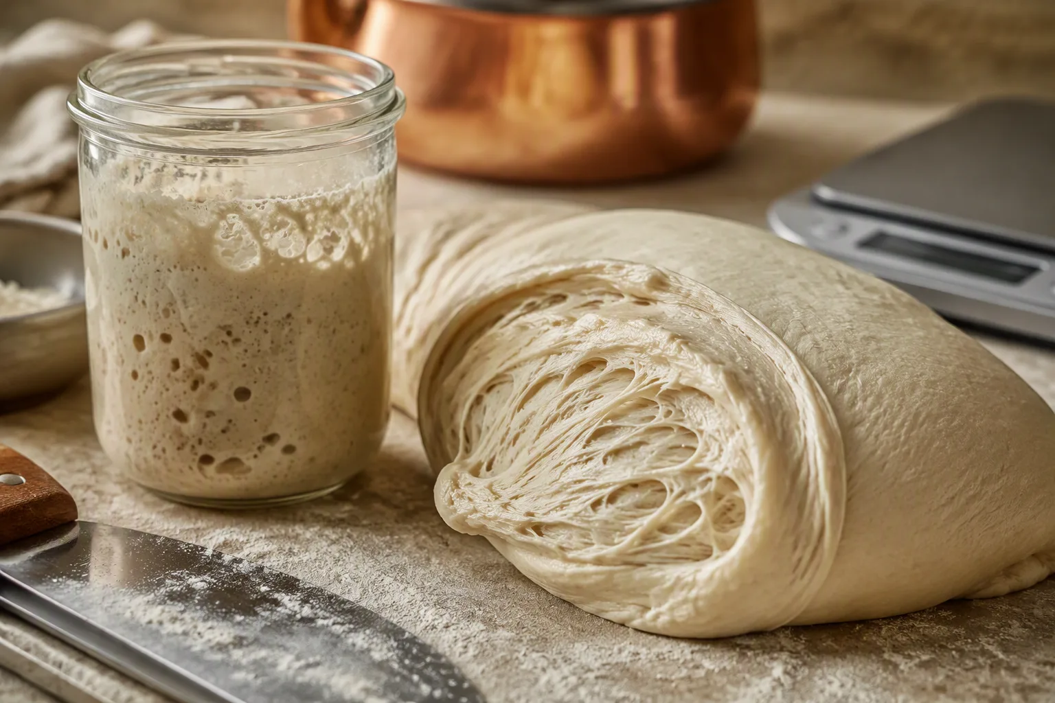 Präzises Abwiegen von Backzutaten auf einer modernen Waage